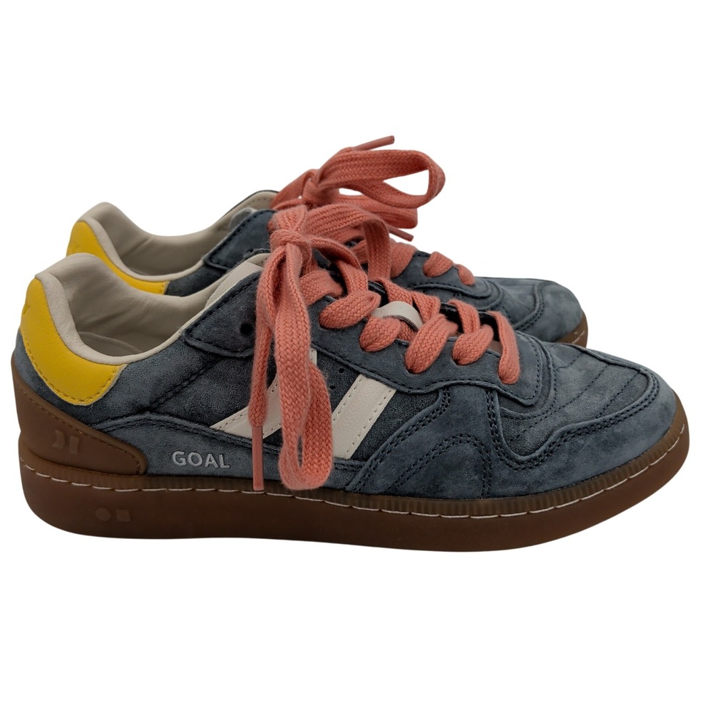 Coolway Goal Blue Suede Low Top Sneakers‎ Womens Size 6 Gum Sole Retro Skater